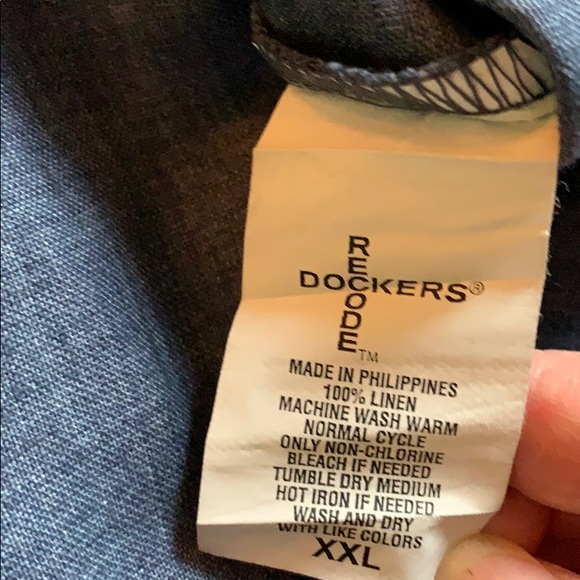 Dockers Short Sleeve Blue Linen Shirt Men’s Size XXL - Picture 6 of 6